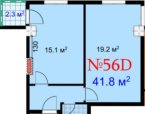 1-bedroom apartment, 44.1 m², 17 floor, Mardi City Center in Batumi