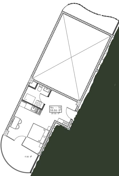 studio, 38.86 m², 5 floor in "Mardi Hills"