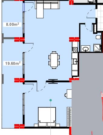 1-комнатная квартира, 103.75 м², 2 этаж в ЖК "Lemon Garden"