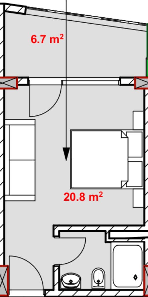 studio, 27.3 m², 11 floor, Green Side Gonio in Batumi