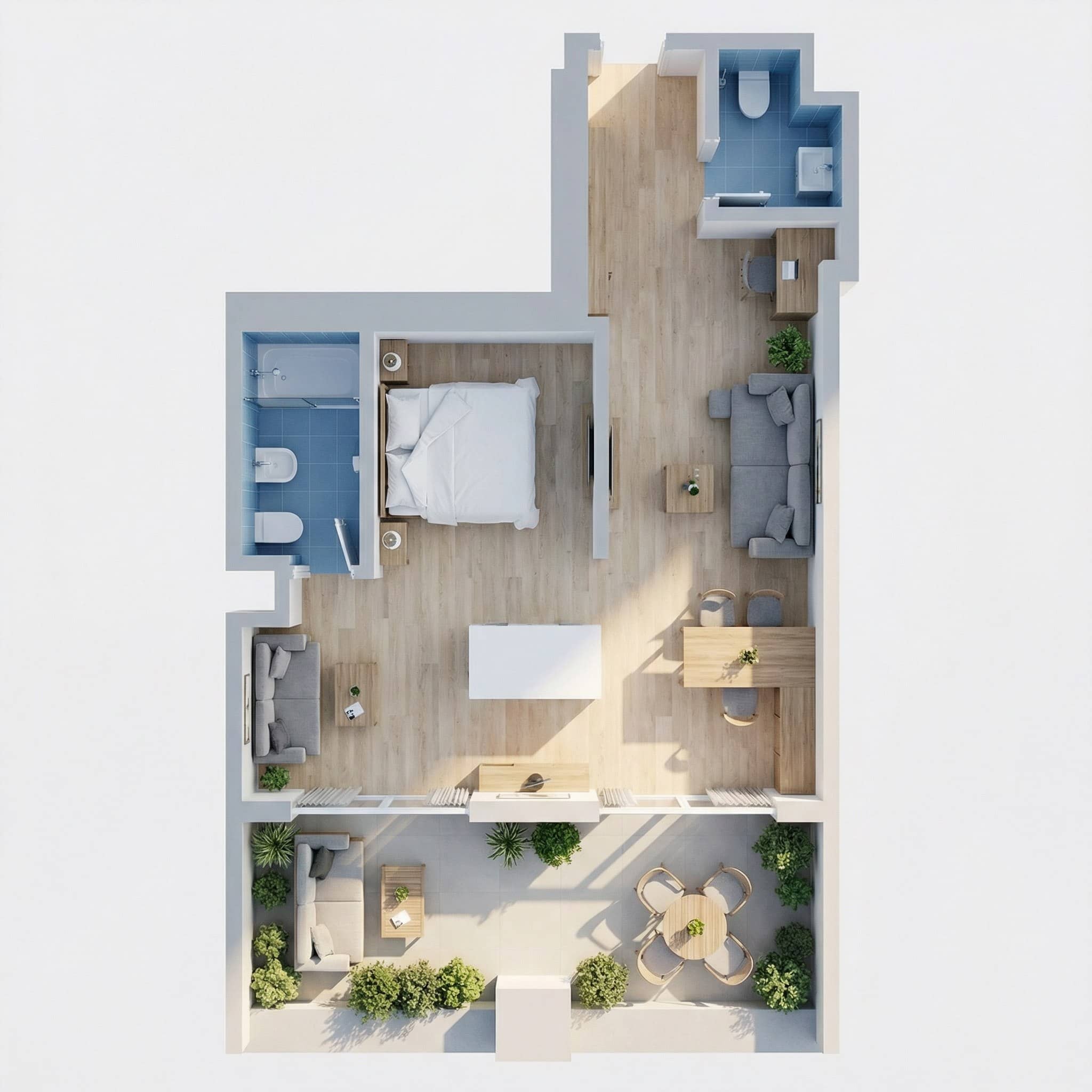 1-ოთახიანი ბინა, 66.1 მ², 4 სართული "Pontus Rotana Resort & Spa Gonio"-ში