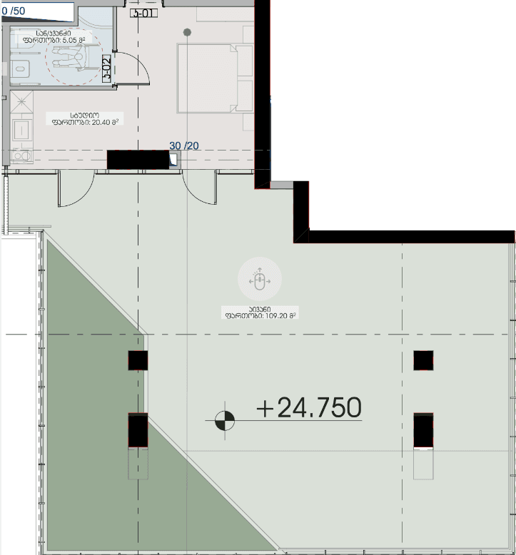 Студия, 134.65 м², 6 этаж в ЖК "Geuz Towers"