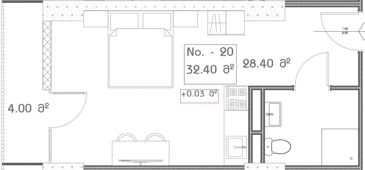studio, 32.4 m², 15 floor, Mardi Aquapark Wellness Resort in Batumi