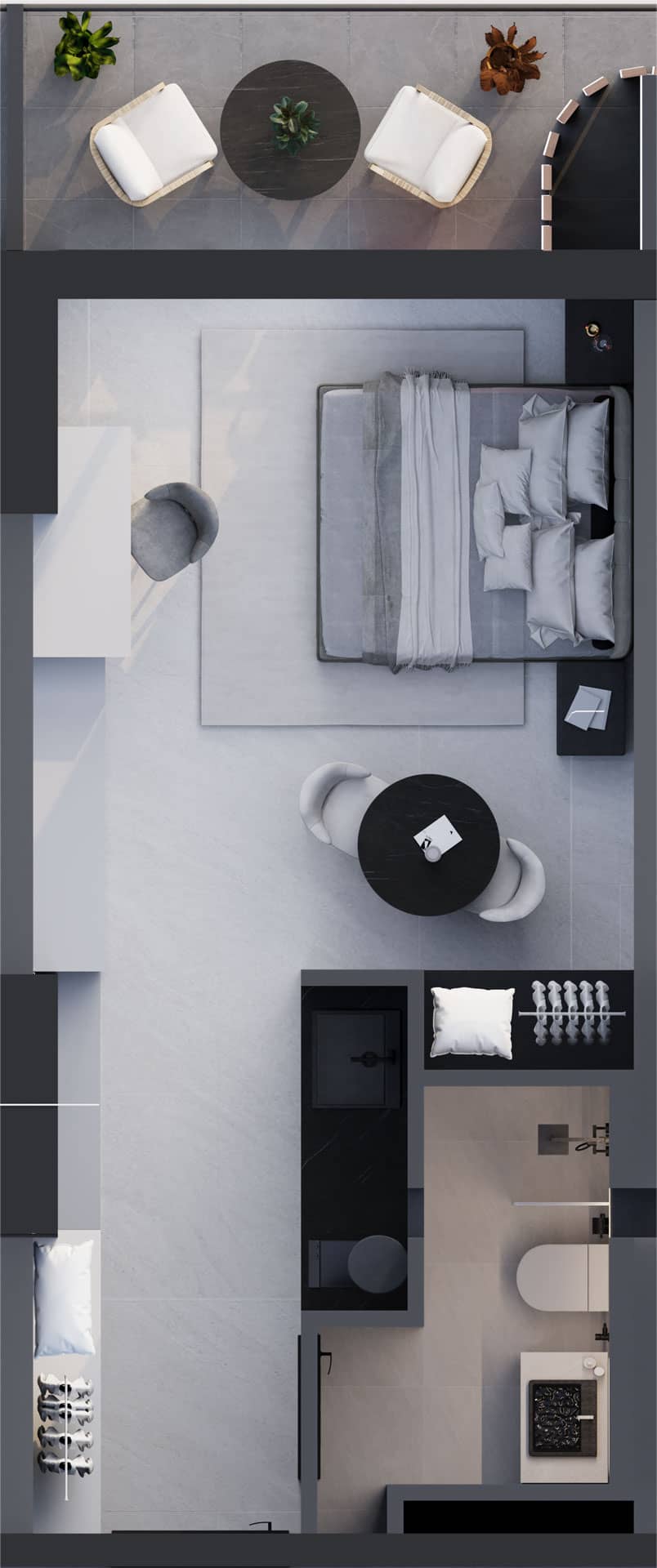 一居室公寓，35 m²，16 层，位于“Montemar”