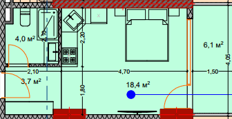 studio, 32.7 m², 6 floor in "Lagoon Resort"