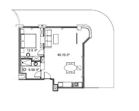 1-комнатная квартира, 111.82 м², 13 этаж в ЖК "Next Collection"