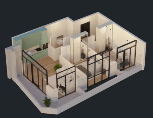 2-bedroom apartment, 72.2 m², 10 floor, Green Side Gonio in Batumi