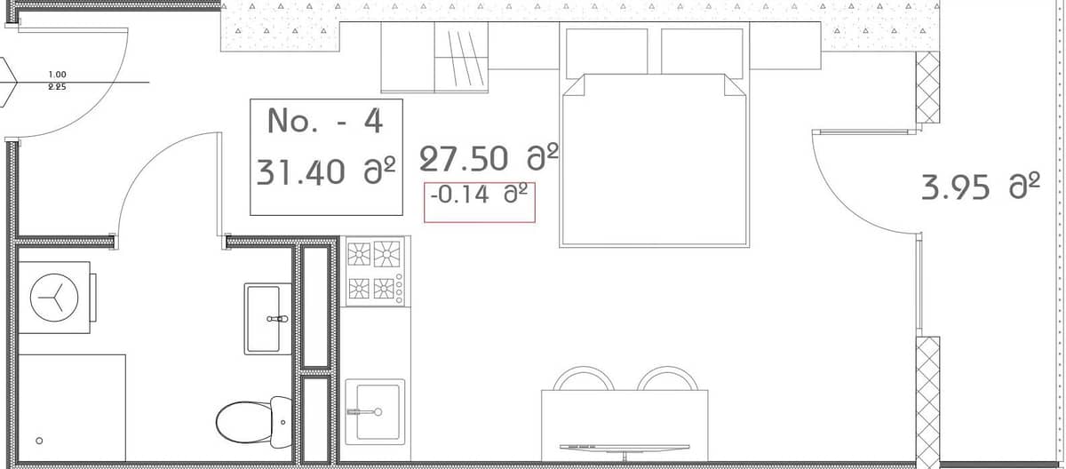studio, 31.4 m², 14 floor, Mardi Aquapark Wellness Resort in Batumi