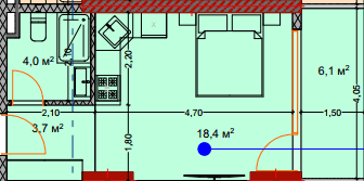 studio, 32.7 m², 7 floor in "Lagoon Resort"