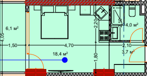 studio, 33.3 m², 7 floor in "Lagoon Resort"