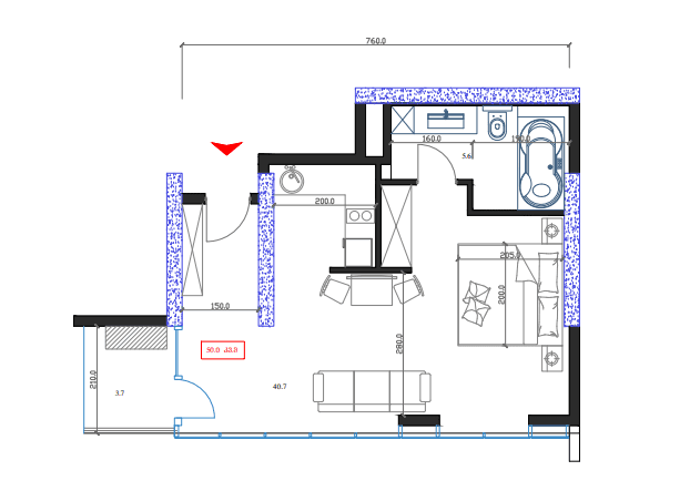 Студия, 50 м², 8 этаж в ЖК "Marina Club"