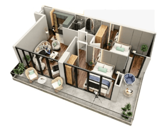 2-комнатная квартира, 73.4 м², 4 этаж в ЖК "Tekto Rakurs"