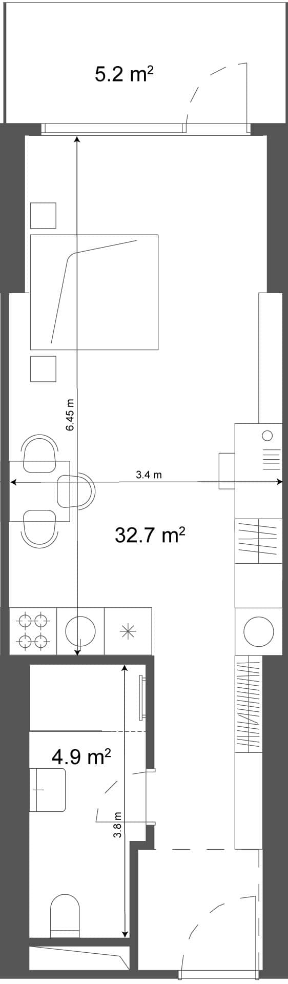 Студия, 37.9 м², 28 этаж в ЖК "Ramada Residences"