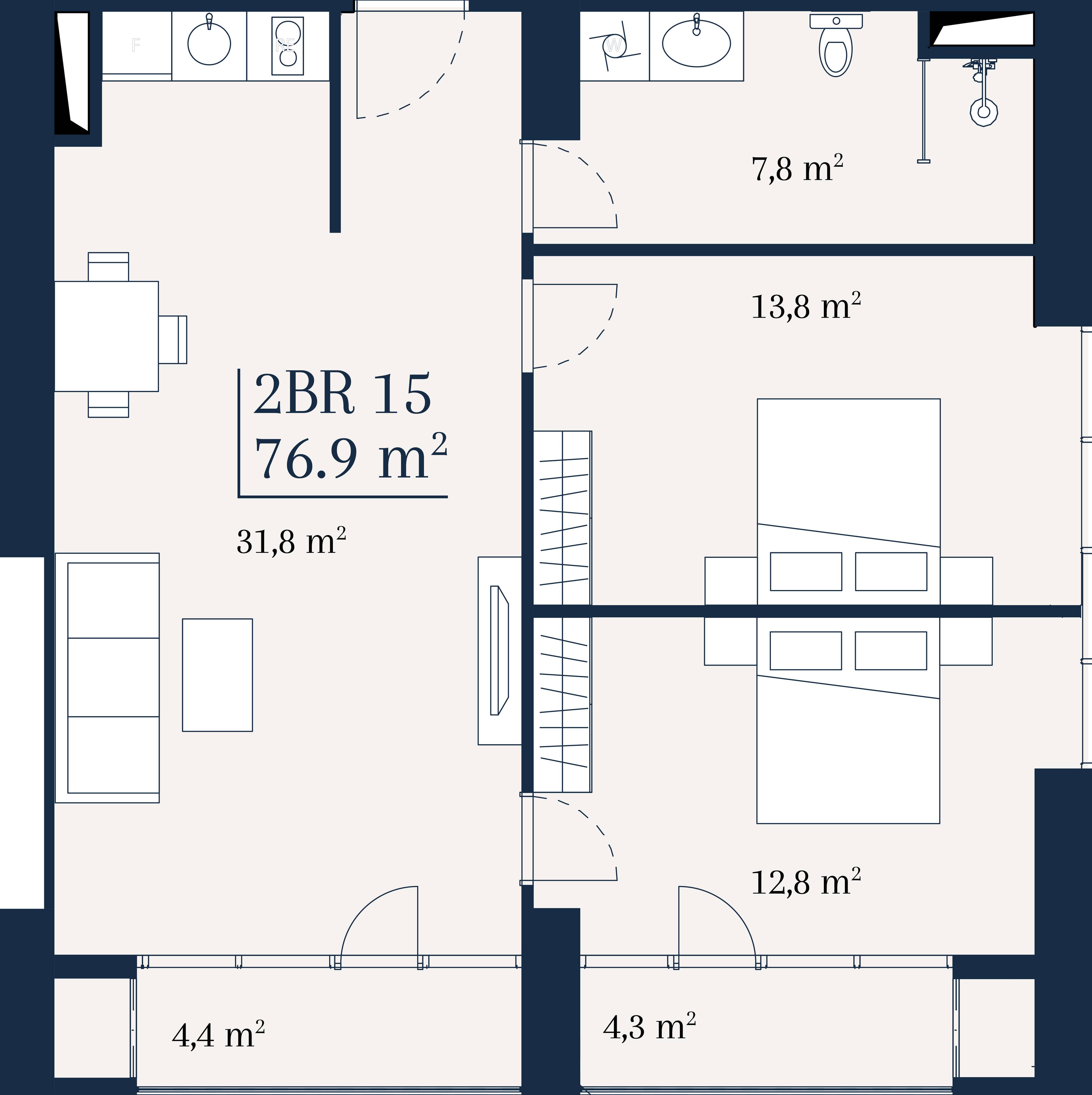 2-комн., 76.9 м²