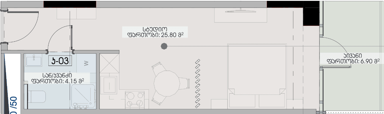 {{roomApartmentOrStudio}}, 36.85 м², 10 этаж в ЖК "Geuz Towers"