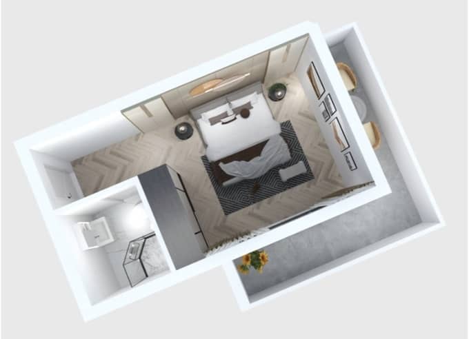 {{roomApartmentOrStudio}}, 33.4 მ², 4 სართული, Sfero Garden ბათუმში