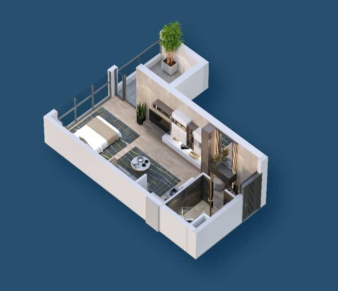 {{roomApartmentOrStudio}}, 36 მ², 6 სართული, Sea Zone ბათუმში