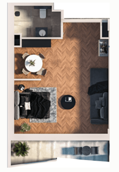 {{roomApartmentOrStudio}}, 51.82 m², 11 floor, Boulevard Point in Batumi