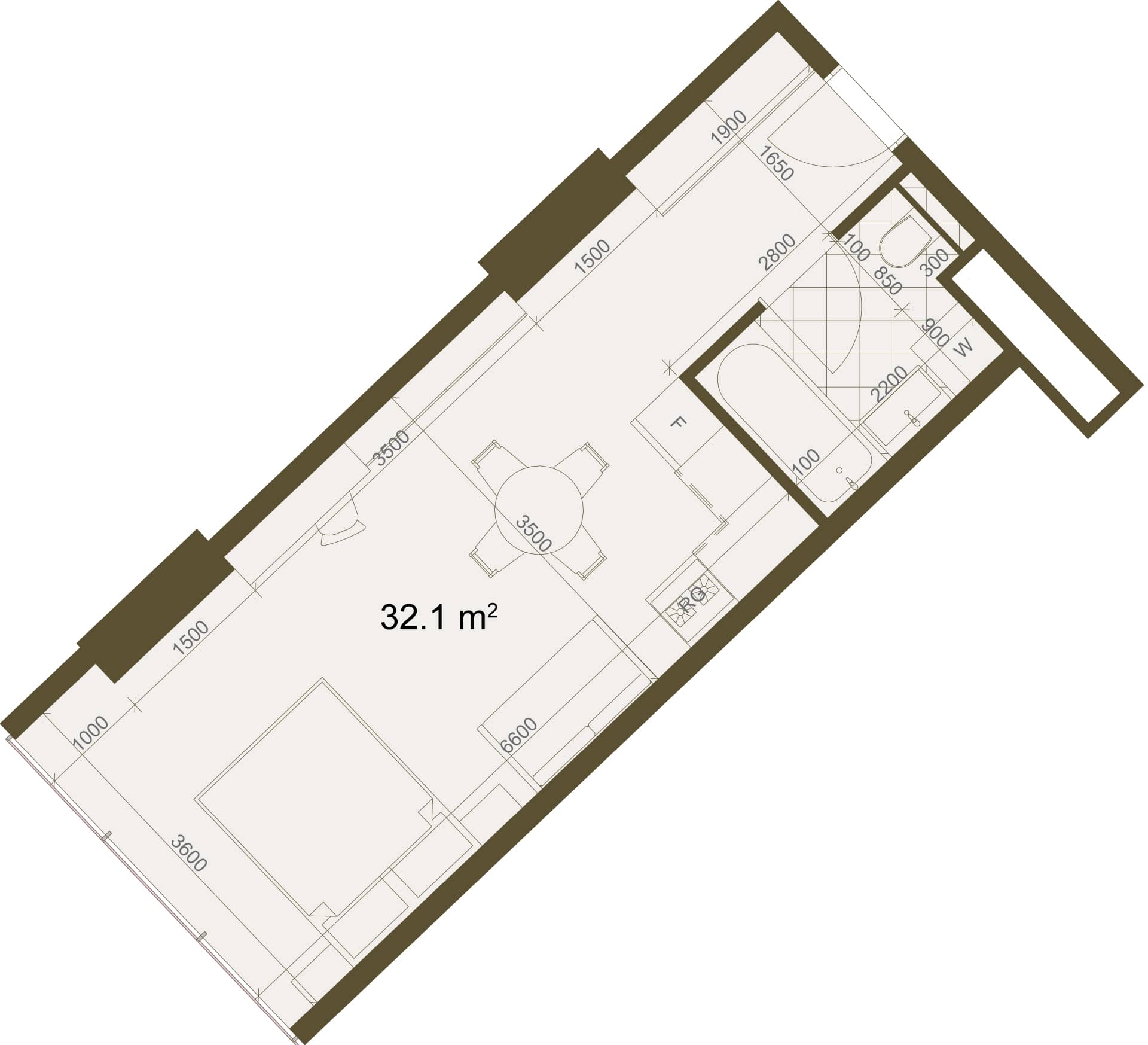 Студия, 32.1 м², 9 этаж в ЖК "NEXT Magnolia"
