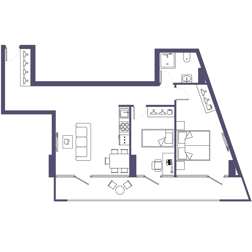 2-room, 80.3 m²