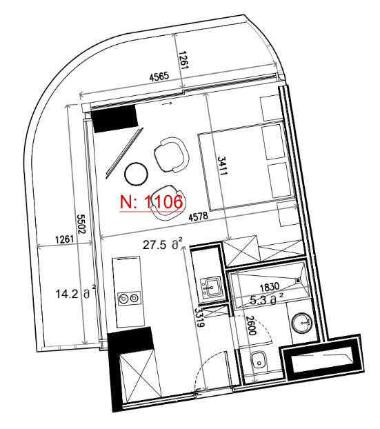 {{roomApartmentOrStudio}}, 47 м², 11 этаж в ЖК "Next Collection"