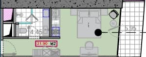{{roomApartmentOrStudio}}, 31.9 მ², 13 სართული, Alliance Centropolis ბათუმში