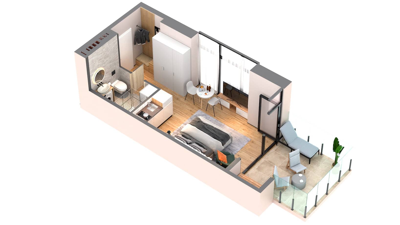 {{roomApartmentOrStudio}}, 39.4 м², 24 этаж в ЖК "One"