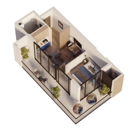 {{roomApartmentOrStudio}}, 51 მ², 3 სართული, Sea Hills ბათუმში
