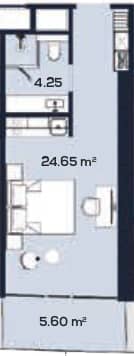 {{roomApartmentOrStudio}}, 34.5 m², 51 floor, Alliance Centropolis in Batumi