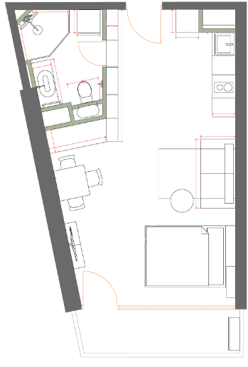 {{roomApartmentOrStudio}}, 40.27 m², 28 floor, 7th Heaven Residence in Batumi
