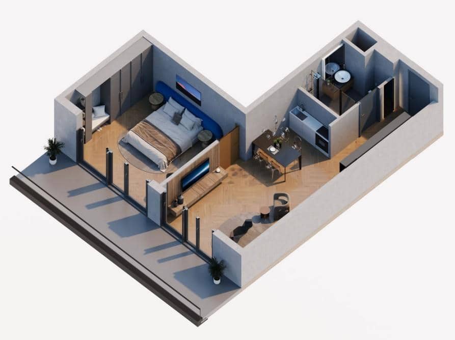 1-комн., 63.5 м²
