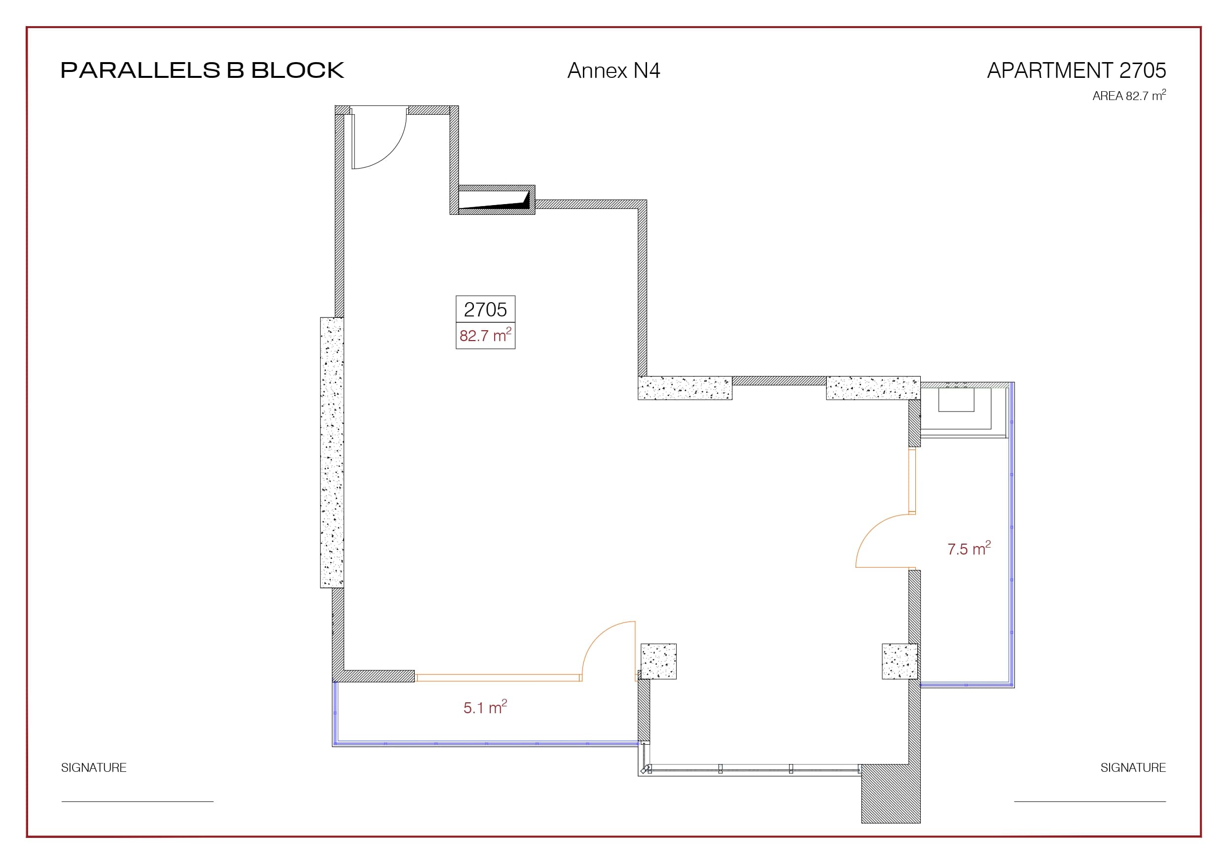 两居室, 82.7 m²