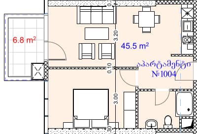 {{roomApartmentOrStudio}}, 52.3 м², 10 этаж в ЖК "Aquapark Residence"
