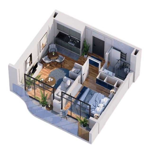 {{roomApartmentOrStudio}}, 42.7 м², 5 этаж в ЖК "OG Residence"