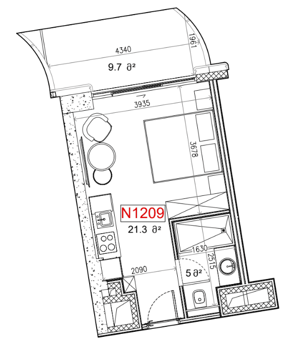 {{roomApartmentOrStudio}}, 36 м², 12 этаж в ЖК "Next Collection"