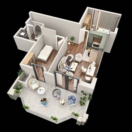 {{roomApartmentOrStudio}}, 80.7 მ², 11 სართული, Tekto Franco ბათუმში