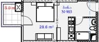 {{roomApartmentOrStudio}}, 33.6 m², 9 floor, Aquapark Residence in Batumi