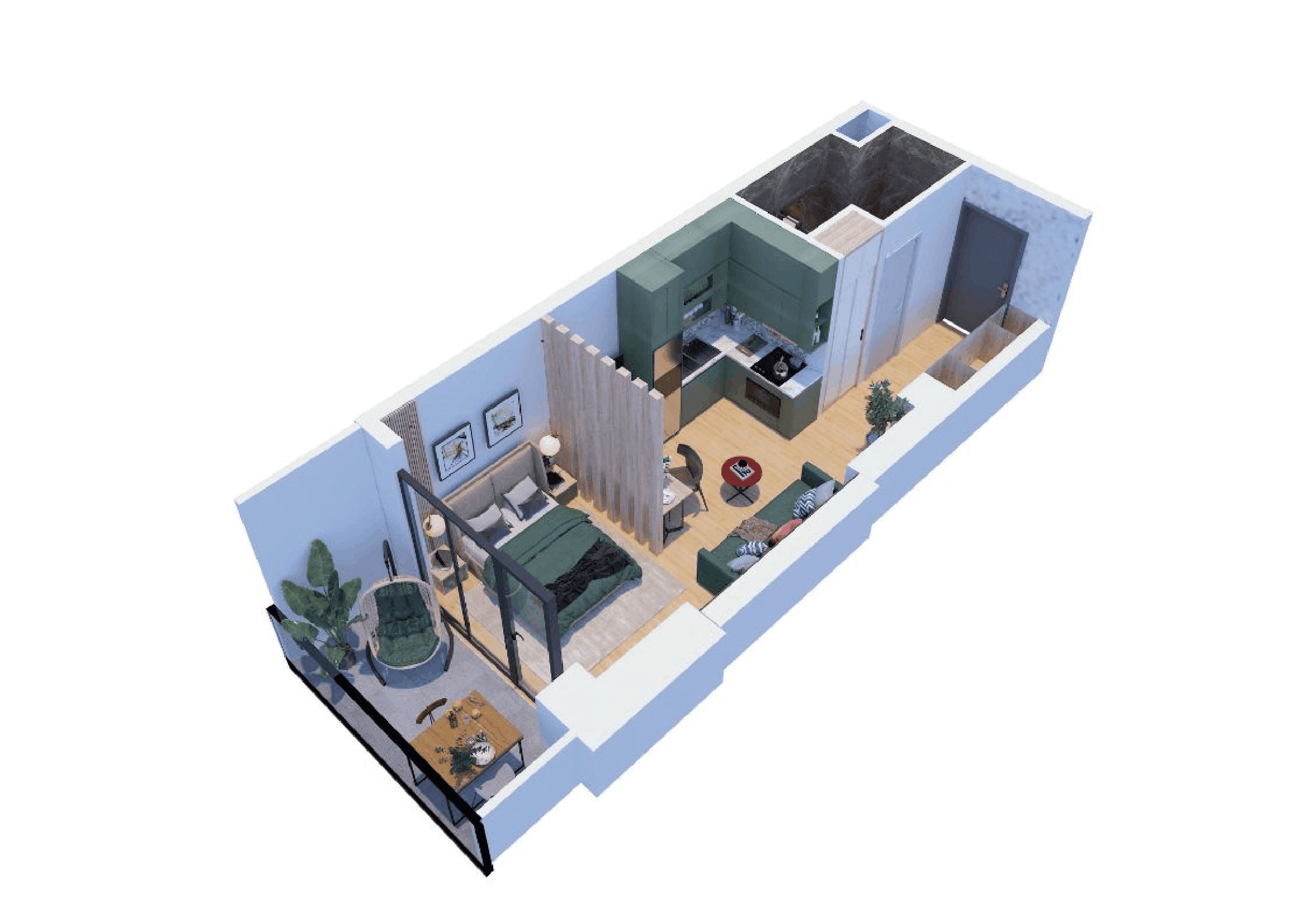 3-room, 32.3 m², of 44