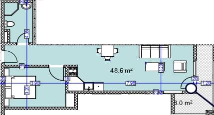 1-room, 67.7 m², Floor 17