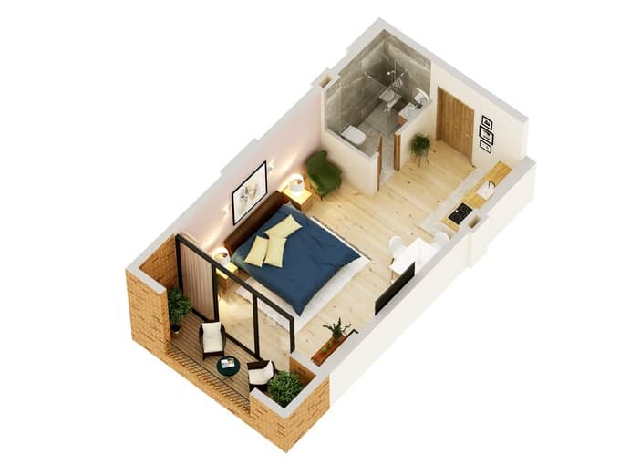 {{roomApartmentOrStudio}}, 36.3 მ², 11 სართული, Boulevard Residence ბათუმში