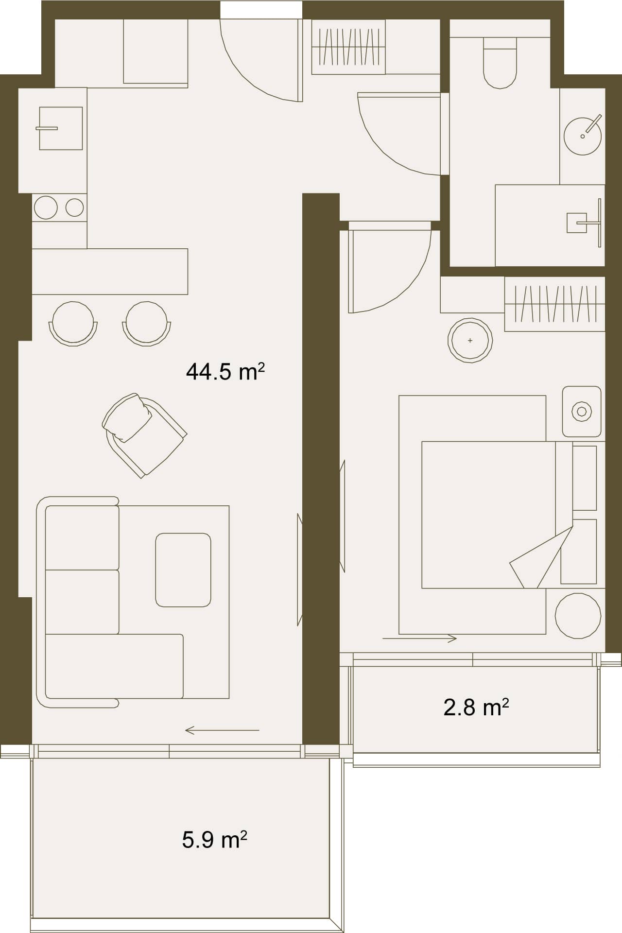 {{roomApartmentOrStudio}}, 53.1 м², 5 этаж в ЖК "Next Gardens"