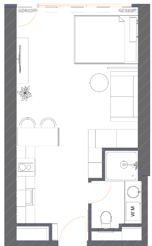 {{roomApartmentOrStudio}}, 34.87 მ², 32 სართული, 7th Heaven Residence ბათუმში