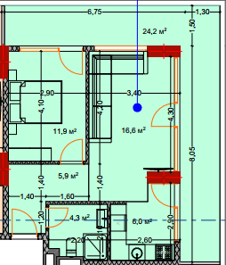 2-комн, 72.6 м², этаж 4