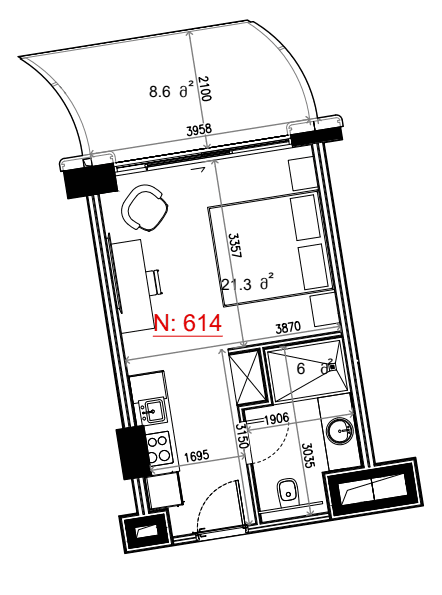 {{roomApartmentOrStudio}}, 34.9 м², 6 этаж в ЖК "Next Collection"