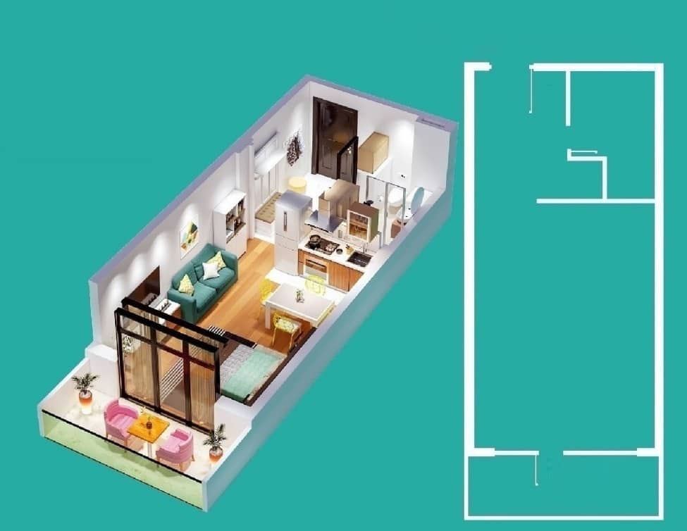 Студия, 35 м²