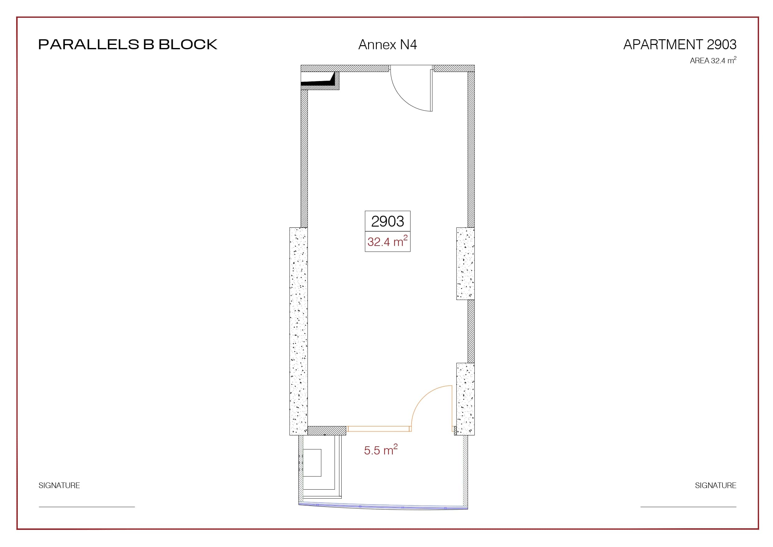 Студия, 32.4 м²