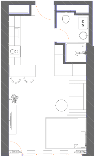 Studio, 39.7 m², of 33