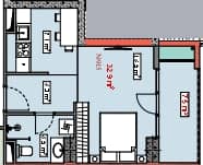 {{roomApartmentOrStudio}}, 35.7 მ², 8 სართული, Piazza Residence ბათუმში