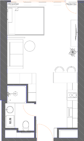 {{roomApartmentOrStudio}}, 34.88 m², 25 floor, 7th Heaven Residence in Batumi