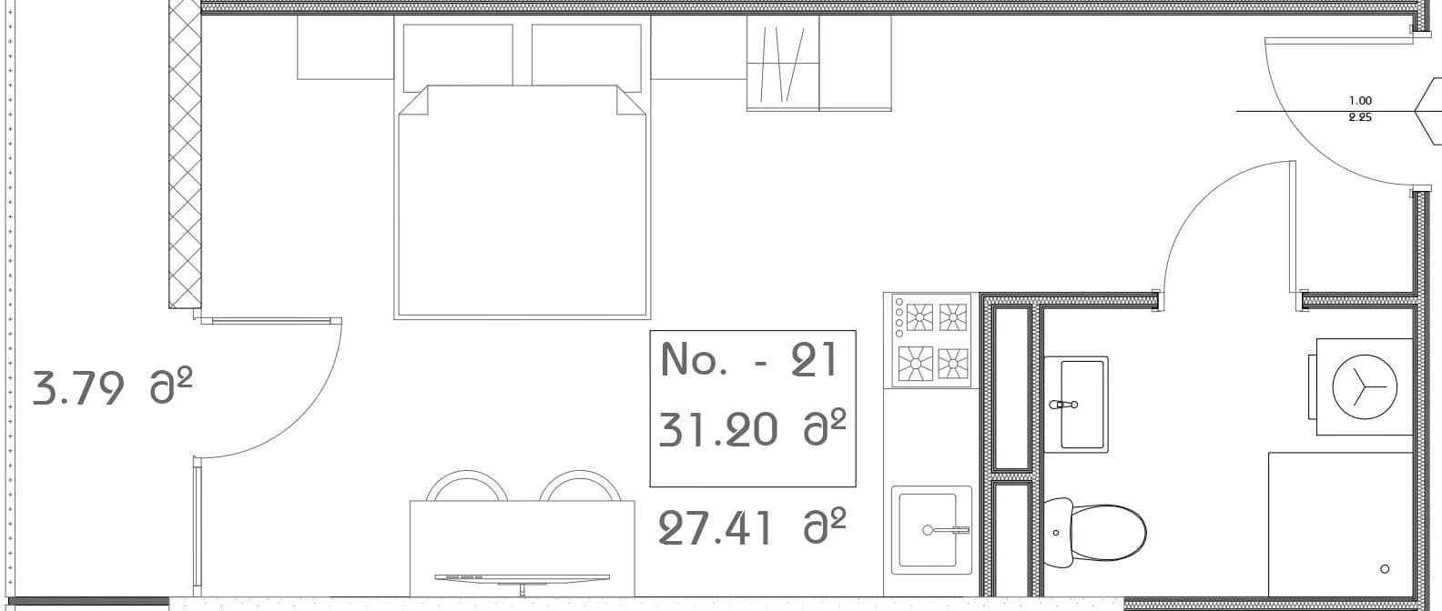 {{roomApartmentOrStudio}}, 31.2 м², 15 этаж в ЖК "Mardi Aquapark Wellness Resort"